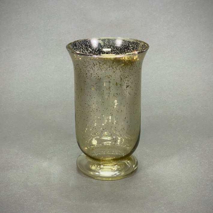 Gold Crackle Hurricane Lamp