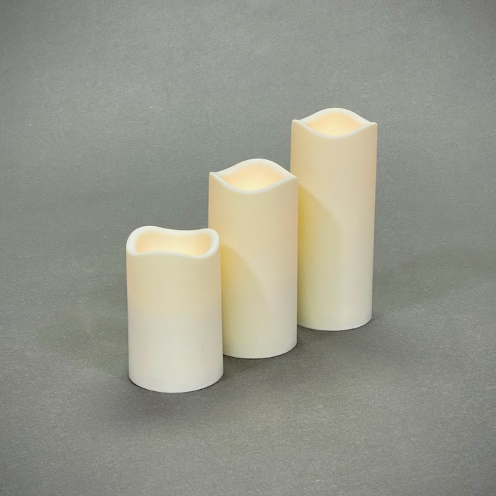 Trio LED Pillar Candles